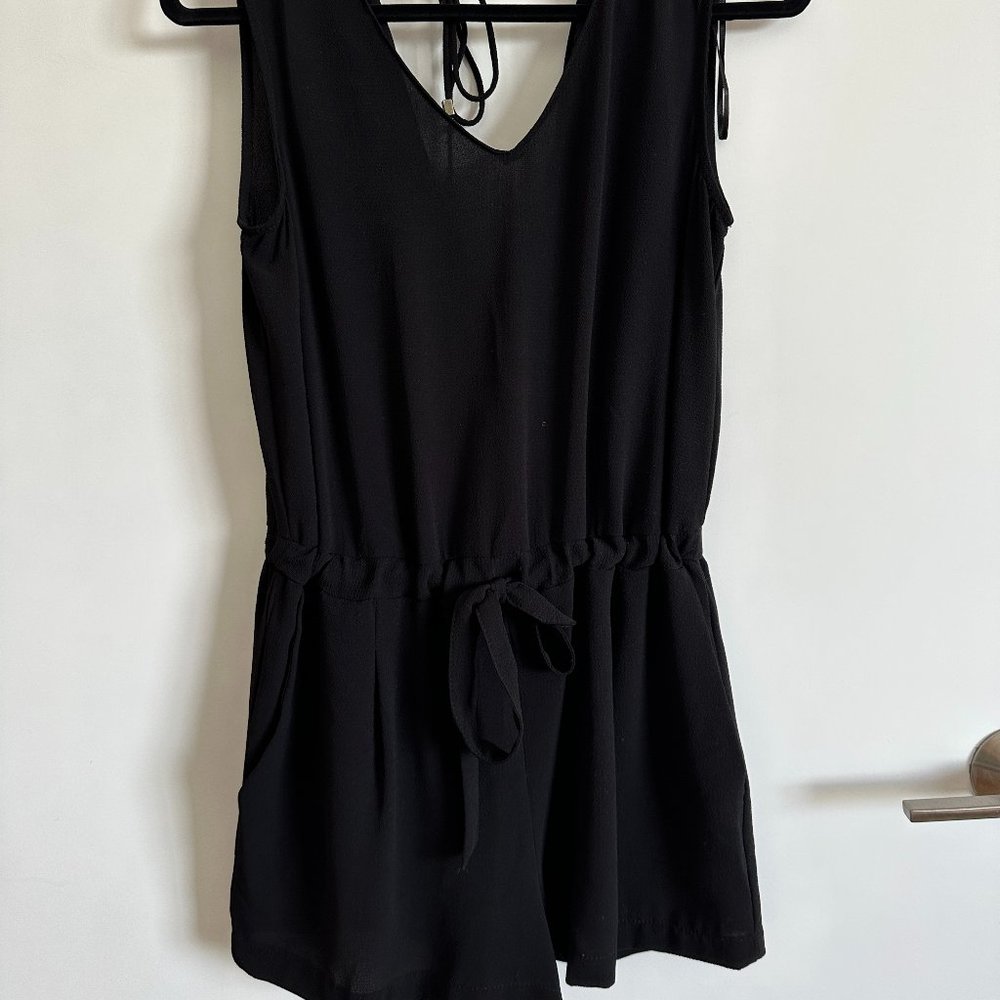 Zara | Black Open-Back Sleeveless Romper | Size Small